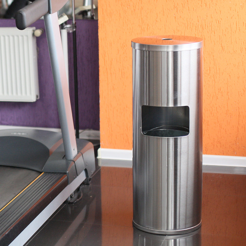 sanitizing gym wipe dispenser - stainless steel model